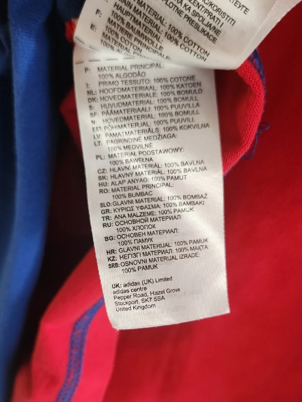adidas Originals Big Trefoil Graphic Tee Red Blue White Men’s Size M 100% Cotton